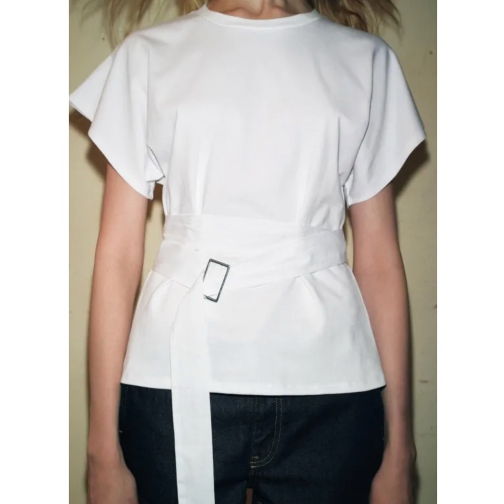 Zara Cotton T-Shirt with Belt